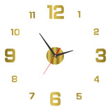 Reloj De Pared Sin Marco House Silent Living Dorado 40 Cm