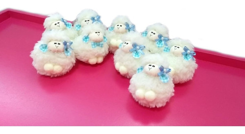 Lembrancinha Aniversário  | Chaveiro Ovelhinhas Laço Azul