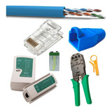 Kit 25mt Cabo Rede Cat6 Furukawa 10 Rj45 Testador Alicate 