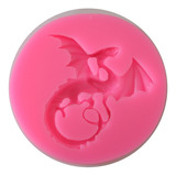 Molde De Silicon Color Rosa  Dragon Chico Resina Llavero Dij