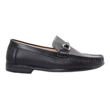 Mocasines Color Negro Mate Para Hombre Con Detalles Metálico