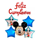 Kit Globos Mickey Mouse Niño Azul Numero Feliz Cumpleaños