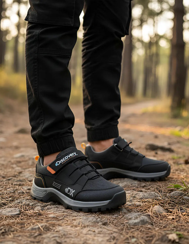 Zapato Hiking Discovery Di2022 Para Niño Color Negro E5