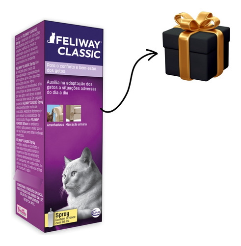 Spray Feliway Adaptação Comportamento Urina Para Gatos 60ml