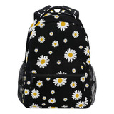 Qilmy Daisy Floral Mochila Para Portátil Mochila Impermeable