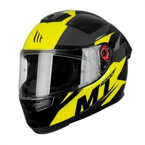 Casco Integral Moto Mt Stinger Hummer Brave A3 Amarillo Fluo