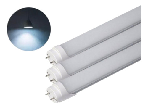 3 Lampada Tubular Led T8 7w 40cm Branco Frio 6500k Bivolt