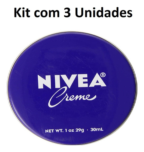 Kit 3 Creme Nivea 30ml Tradicional