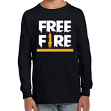 Polera Manga Larga Niño Free Fire Exclusivo 100% Algodón