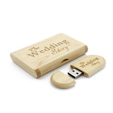 Pendrive 8gb 2.0 Personalizado De Madeira Gravamos Logomarca