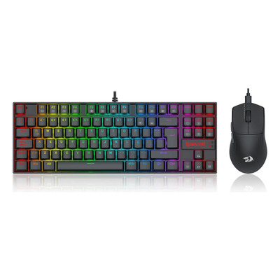 Combo Kit Gamer 2 En 1 Redragon S145 Teclado Kumara K552 Rgb Español + Mouse King M724 1khz Cableado Negro | Envío gratis