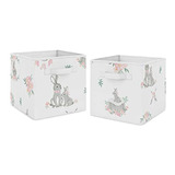 Sweet Jojo Designs - Juego De 2 Cubos De Tela Plegables Con