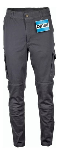 Pantalon Cargo Elastizado Ombu Porta Celular Gris Talle 44