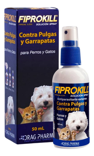  Fiprokill Spray Anti Pulgas/garrapatas 50 Ml Gatos Y Perro