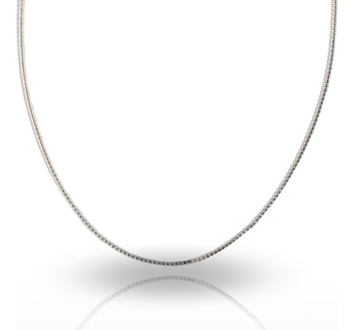 Collar Cadena Italiana De Plata 925 60cm X 1mm Hombre Mujer Color Plateado