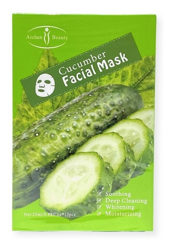 Caja 10 Unidades Mascarilla Facial Pepino