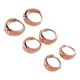 Conj 3 Pares De Brinco Argola Banhados Ouro Rose Trio Brinco