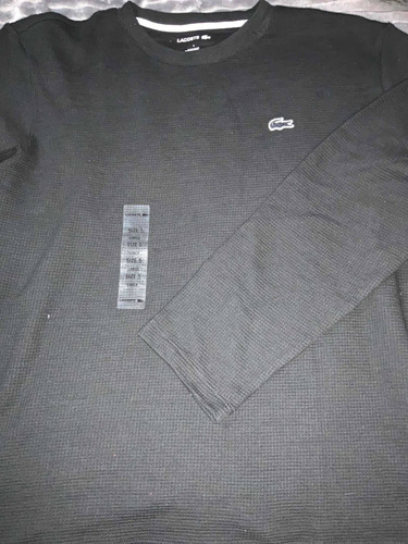 Sudadera Waffle Lacoste Grande Negra