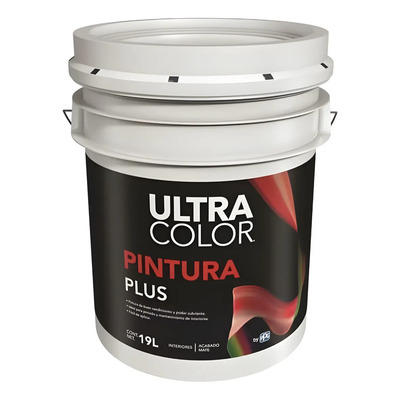 Cubeta De Pintura Vinilica Acrilica Plus 3 Años 19 Litros Acabado Mate Color Blanco | Meses sin interés