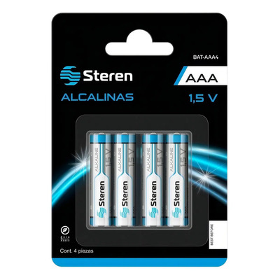 Pila Steren Alcalinas BAT-AAA4 Cilíndrica - pack de 4 unidades | Meses sin interés