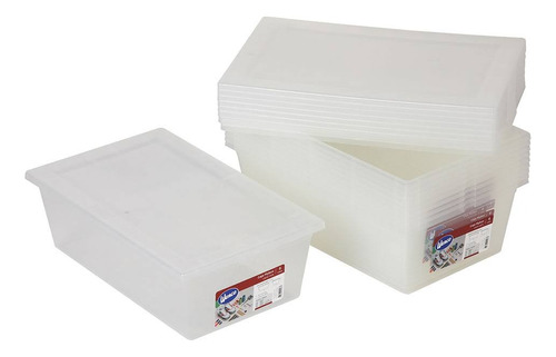 Pack De 10 Caja Wenco Transparente Mybox De 6 Lts 34x21x11 C