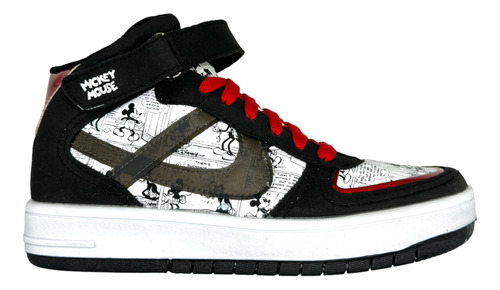 Tenis Panam Bota Meztli Comic Mickey Negro Hombre Mujer 