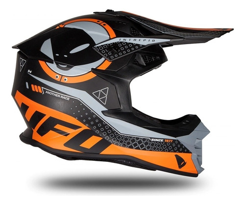 Casco Ufo Intrepid Gris-naranja Motocross Enduro Atv Mx 