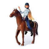 Muñeca Lucy Con Caballo Policia Montada Palermo Vicent Lopez