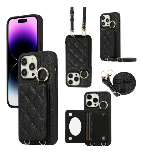 Funda Tipo Cartera Con Ranura Para iPhone Con Forma De Anill