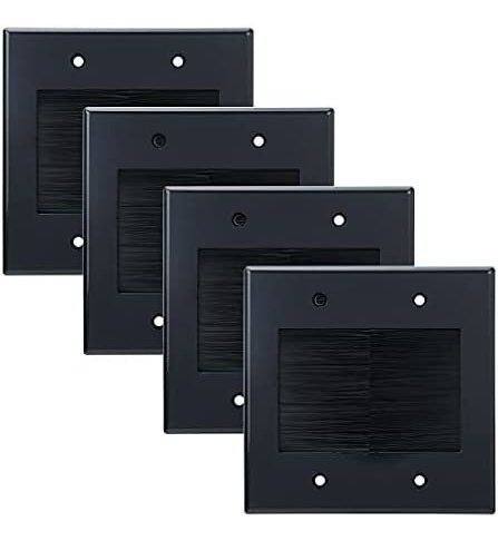 Placa De Pared Kebulldola 4 Pzs Con Cepillo 2 Bandas -negro