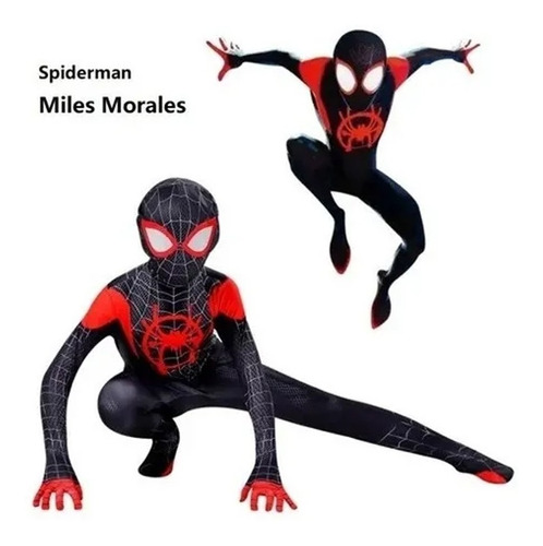 Adultos Spiderman Miles Morales Traje De Cosplay Medias