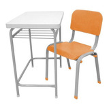 Carteira Escolar Infantil C/ Cadeira LG Flex Reforçada T3 Cor Laranja