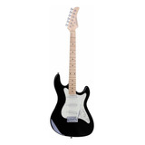 Guitarra Elétrica Strinberg Sts Series Sts100 Stratocaster De  Tília Black Brilhante Com Diapasão De Bordo