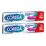 Kit 2 Ultra Corega Creme Sem Sabor 68g Fixador Grande