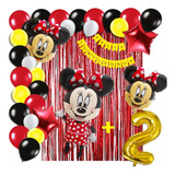 Arco Globos Decoracion Minnie Mouse Rojo Cortina Número