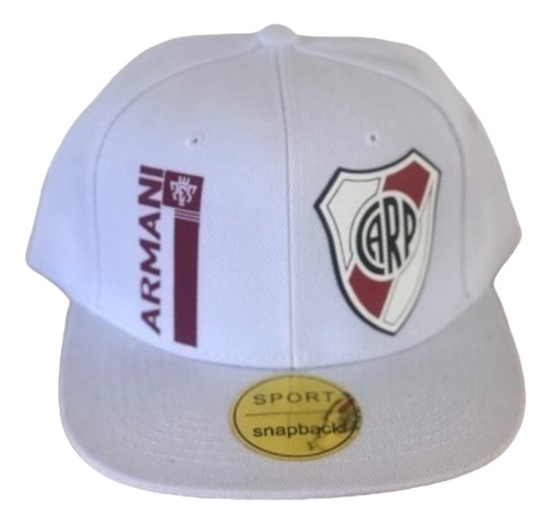 Gorra Plana Blanca Armani #1  River Plate
