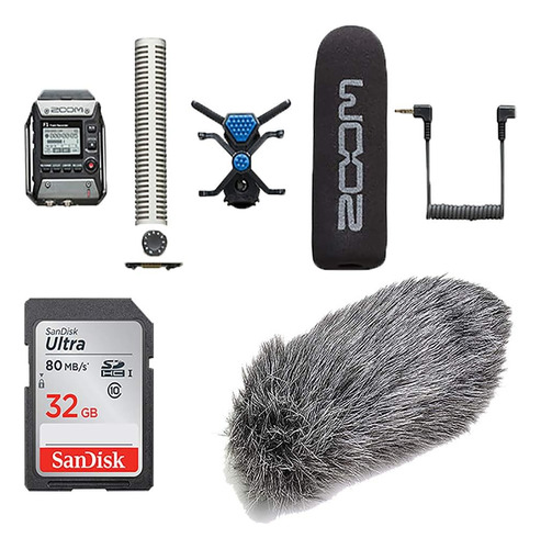 Zoom F1-sp Field Recordershotgun Mic Pack 32 Gb Tarjeta Sdwi