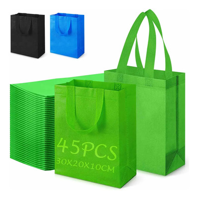 Cddgl 45 Bolsas Ecologicas Tela Reutilizables Genéricas Tejidas Bolsas Para Dulce , 30x25x10cm , Bolsas De Telabolsas Ecologicaspara Boutiques, Tiendas De Ropa, Tiendas De Belleza, Etc (verde) | MercadoLibre