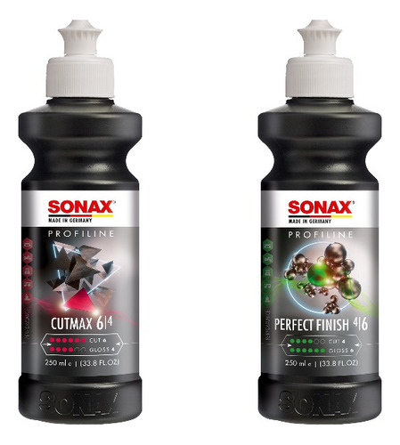 Kit Sonax Pulido Compuesto Cut Max + Finish Paso 1 Y 2 250ml