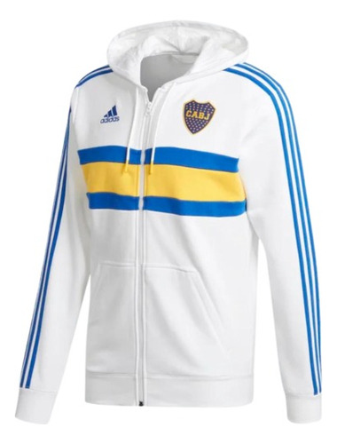 Campera Con Capucha adidas Boca Juniors Blanca