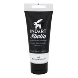 Pintura Acrilica Alta Viscosidad Indart Studio 100ml Colores Color Blanco Titanio