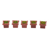 5 Piezas 1: 100 Modelo De Jardín Cuadrada En Miniatura Para