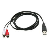 Usb Para 2 Conectores Rca Cabo Divisor Adaptador De Cabo Av