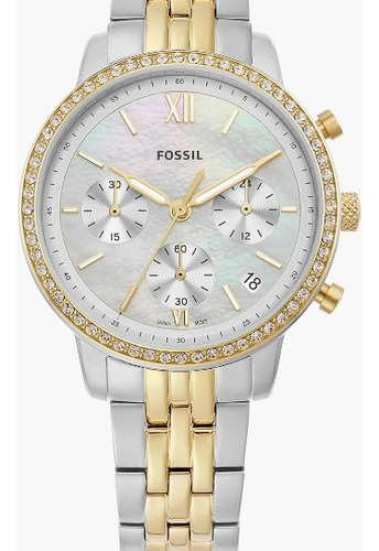 Reloj Para Mujer Fossil Neutra 36 Mm Silver And Gold