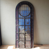 Ventana 2 Hojas Hierro Vitreaux Pintado Antiguo. 6077