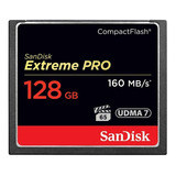 Cartão Compact Flash Cf Sandisk 128gb Extreme Pro Udma