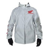 Campera Rips Stop Rompeviento Honda Gris Claro Asmotopartes