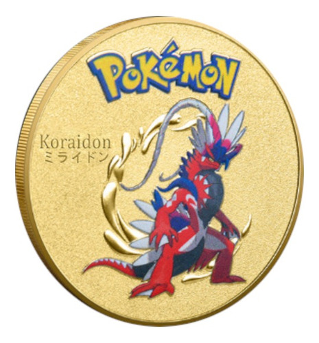 Moeda Pokemon Koraidon Dourada Comemorativa