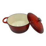 Cacerola Olla Hierro Fundido Esmaltado 26cm Con Tapa Vonne