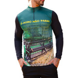 Camisa Masculina Manga Loga Agro Fazenda Pecuária Com Uv 50+